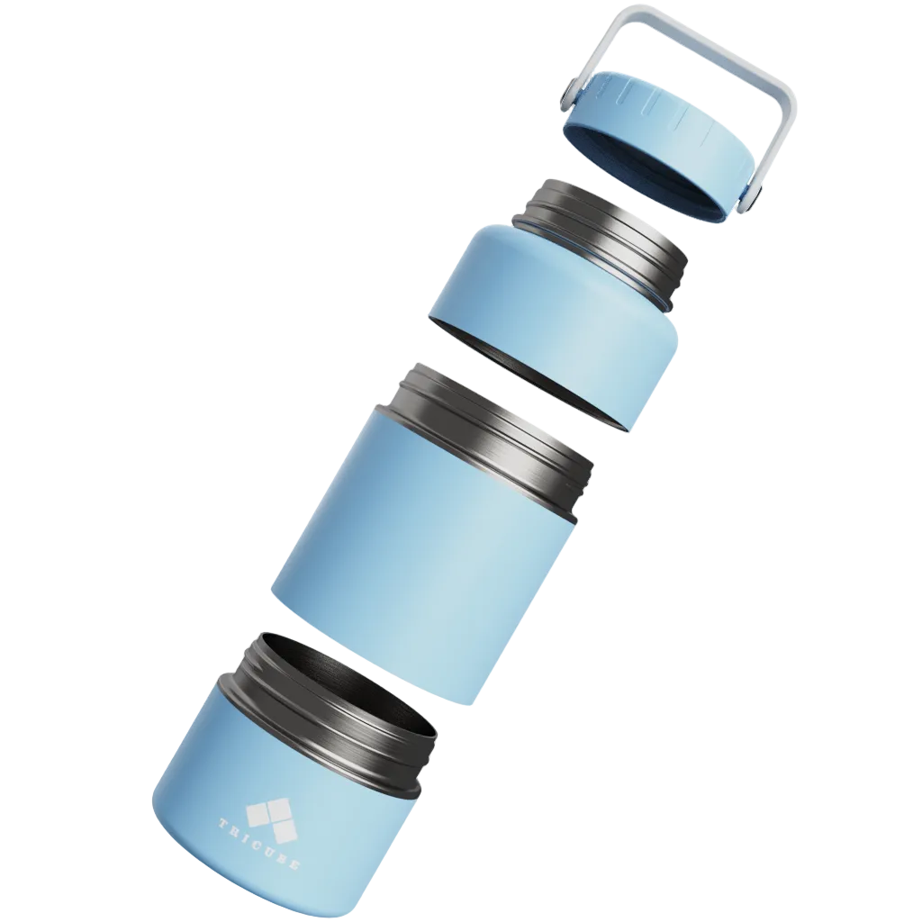 Tricube Modular Water Bottle – Glacier Blue