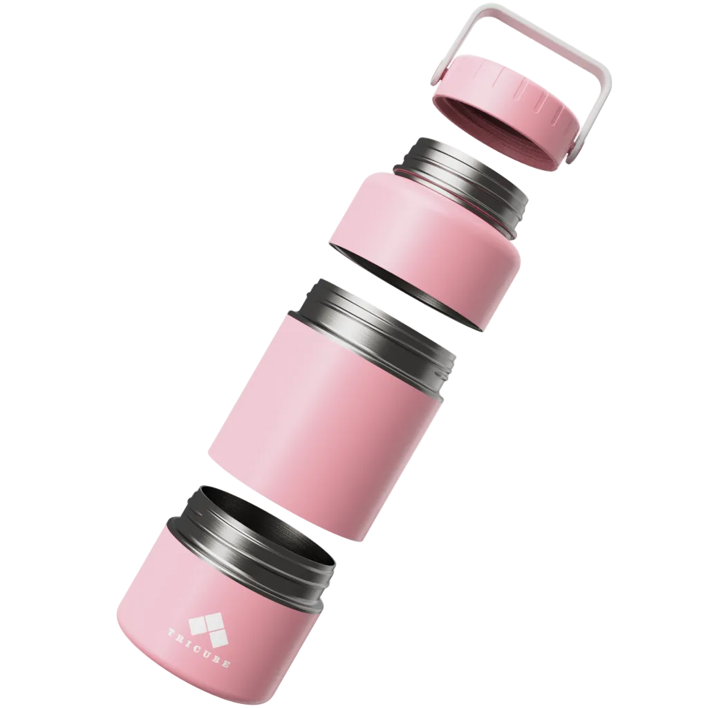 Tricube Modular Water Bottle – Rose Pink